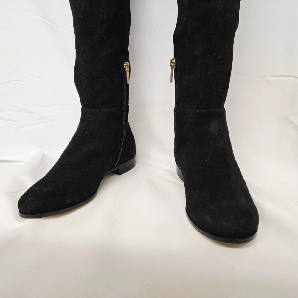 Jimmy Choo London Myren Over The Knee Boots In Black Stretch Suede Sz 6.5 / 36.5